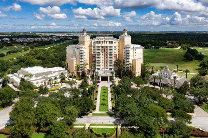 Aerial view of Reunion Grande and surrounding golf landscape